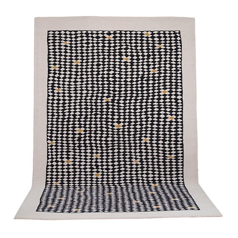 Décoration - Tapis - Tapis Atrium  blanc noir / 200 x 300 cm - Maison Sarah Lavoine - Ocre / Noir & blanc - Coton, Laine
