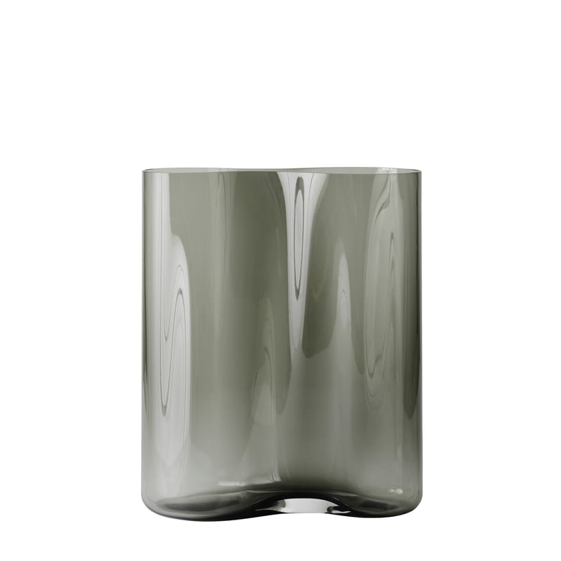 Décoration - Vases - Vase Aer Small verre gris / H 33 cm - Audo Copenhagen - H 33 cm / Fumé - Verre fumé