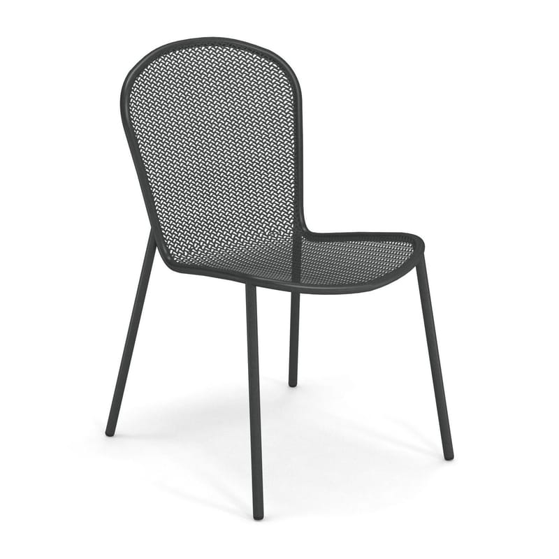 Mobilier - Chaises, fauteuils de salle à manger - Chaise Ronda XS gris métal / L 51,5 cm - Emu - Fer Ancien - Acier