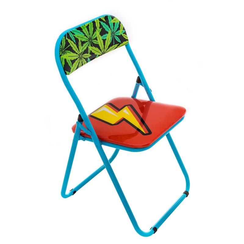 Furniture - Chairs - Eclair Folding chair plastic material multicoloured / padded - Seletti - Lightning - Foam, Metal, PVC