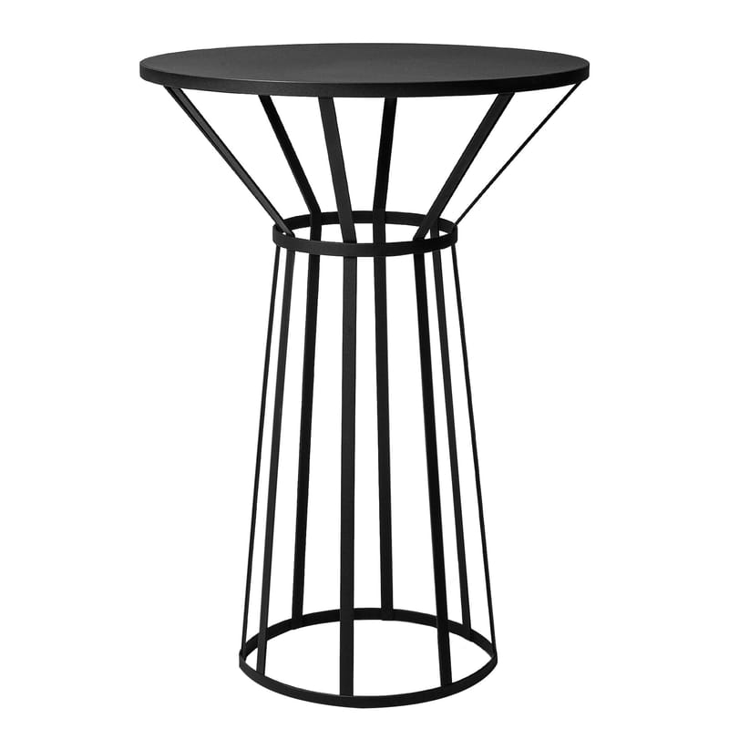 Mobilier - Tables basses - Guéridon Hollo métal noir / Ø 50 x H 73 cm - Petite Friture - Noir - Acier inoxydable