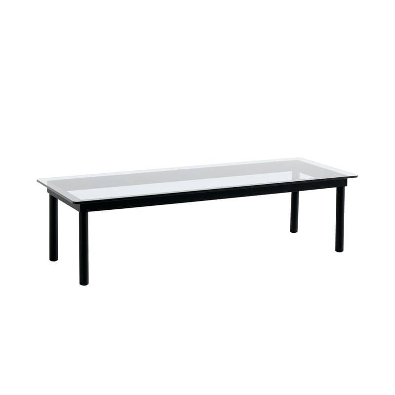 Mobilier - Tables basses - Table basse Kofi verre noir / 140 x 50 cm - Hay - Noir / Verre transparent - Chêne massif laqué, Verre trempé