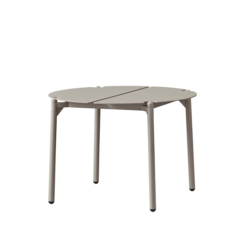 Mobilier - Tables basses - Table basse Novo métal beige / Ø 50 x H 35 cm - AYTM - Taupe - Acier revêtement poudre, Aluminium revêtement poudre