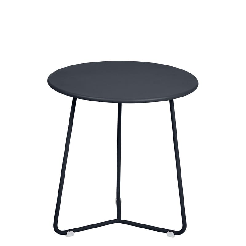 Mobilier - Tables basses - Table d\'appoint Cocotte métal gris noir / Tabouret - Ø 34 x H 36 cm - Fermob - Carbone - Acier peint