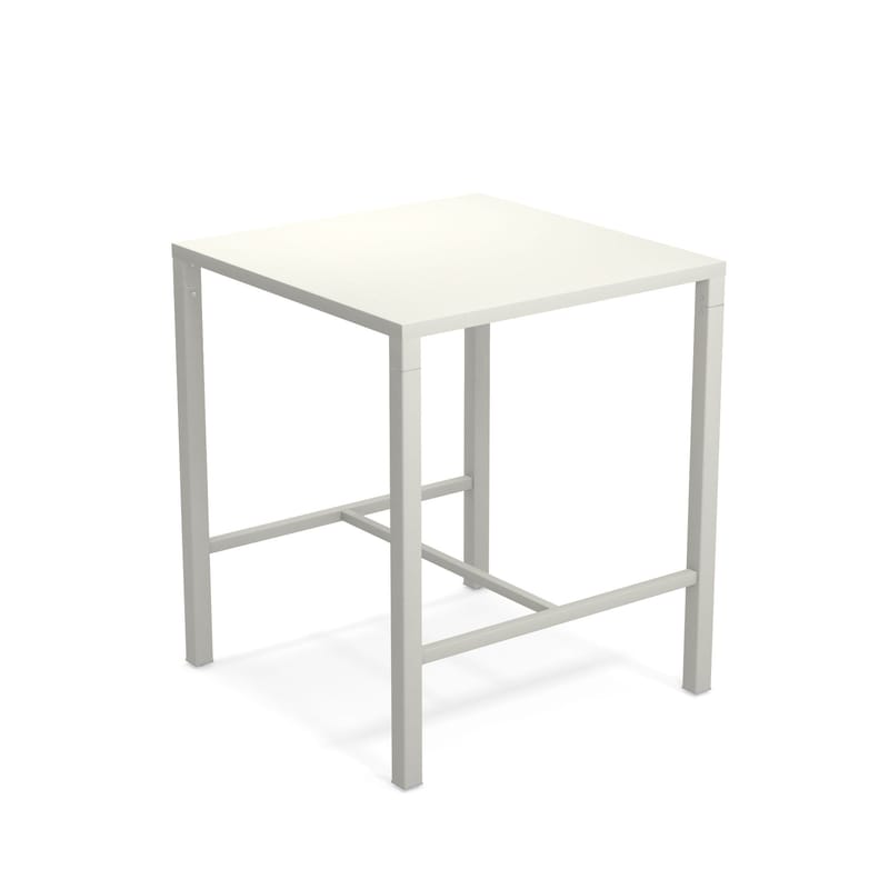 Arredamento - Tavoli alti - Tavolo bar alto Nova metallo bianco / 90 x 90 cm x H 105 cm - Acciaio - Emu - Bianco opaco - Acciaio verniciato