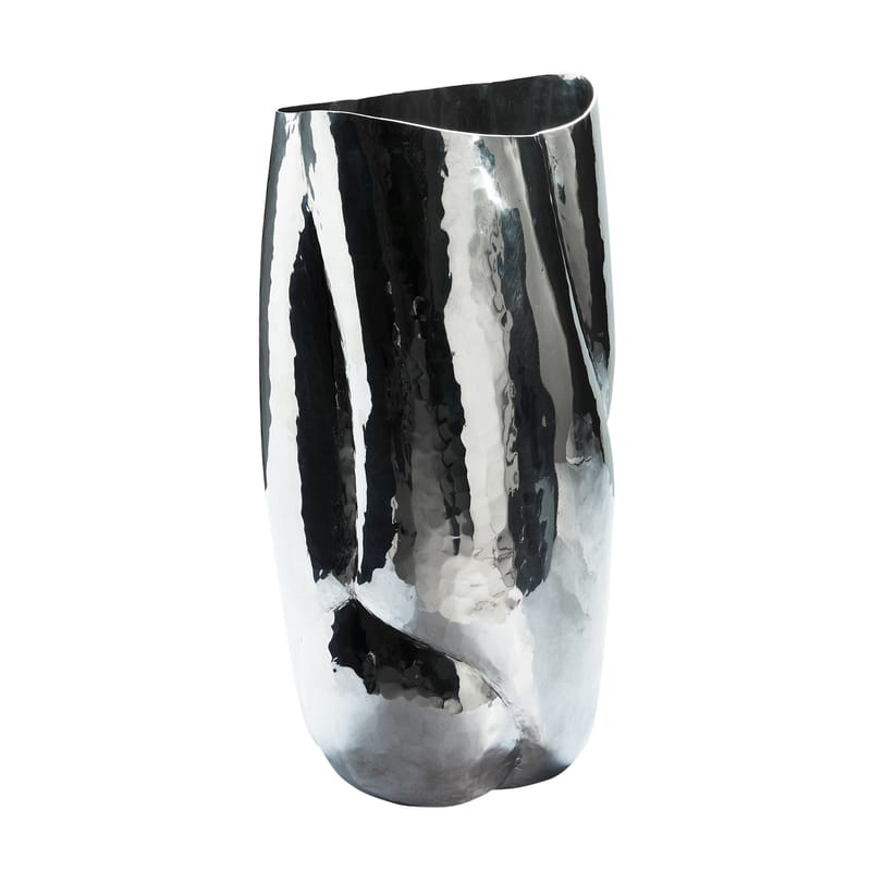 Décoration - Vases - Vase Cloud TALL argent métal / Ø 21,5 x H 43,5 cm - Fait main - Tom Dixon - Aluminium poli - Aluminium poli