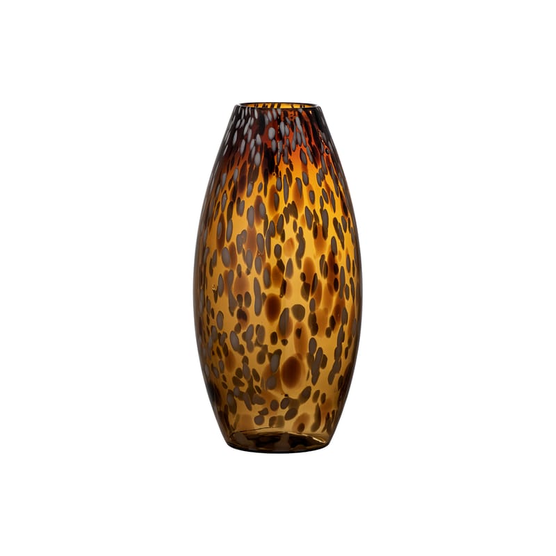 Décoration - Vases - Vase Daraz verre marron / Ø 17 x H 32 cm -  soufflé bouche - Bloomingville - H 32 cm / Ambre & beige - Verre soufflé bouche