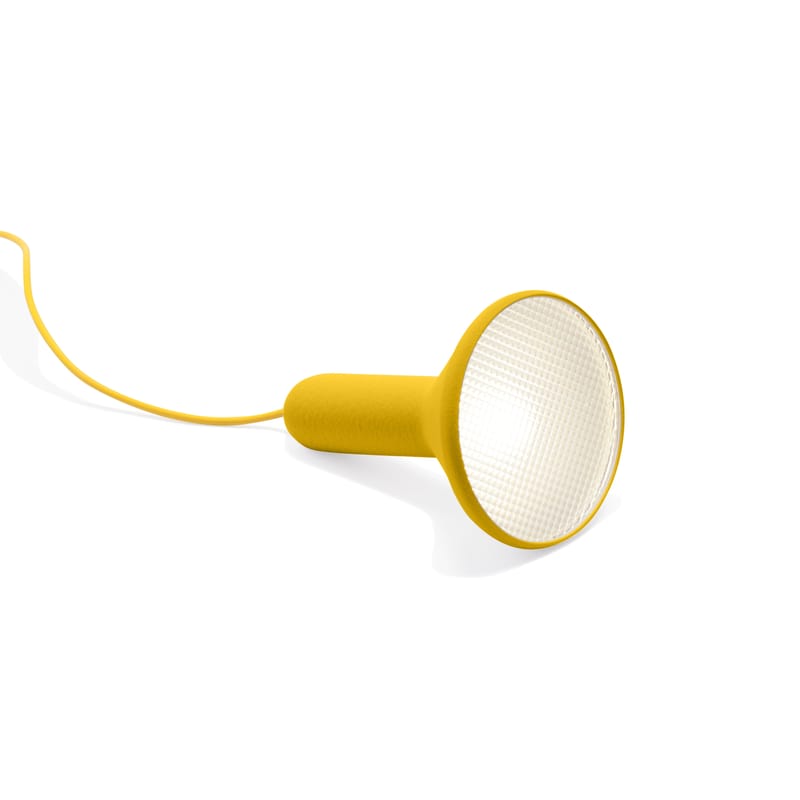 Luminaire - Suspensions - Baladeuse Torch Light plastique jaune / Ø 15 cm - à poser ou suspendre - Established & Sons - Jaune / Câble jaune - Polycarbonate, PVC finition soft touch