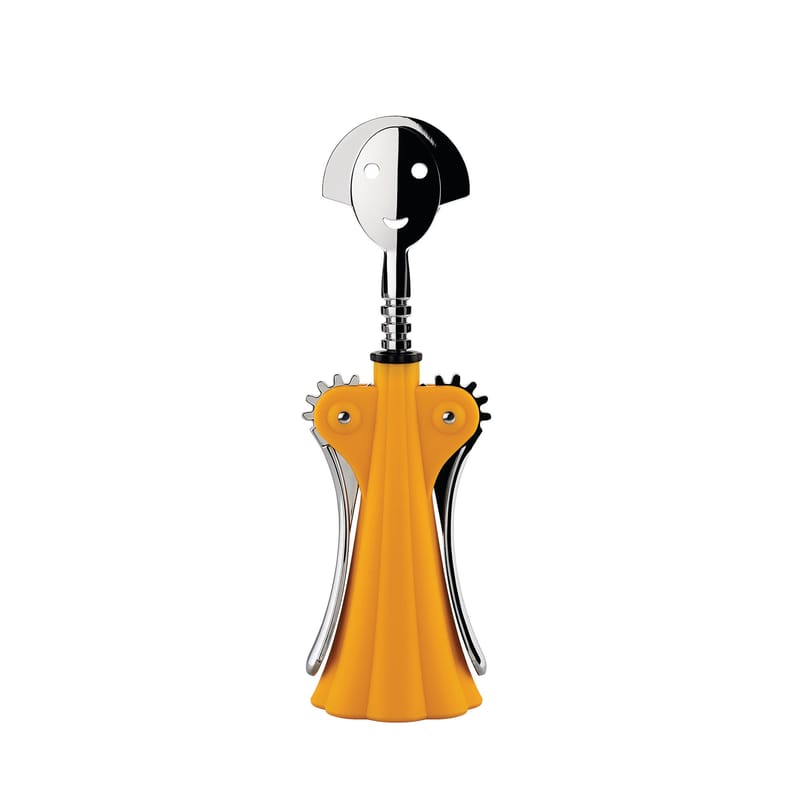 Tableware - Around wine - Anna G. Bottle opener plastic material yellow / Colour Tales - Alessi - Yellow - Chromed zamak, Laminated steel, Thermoplastic resin