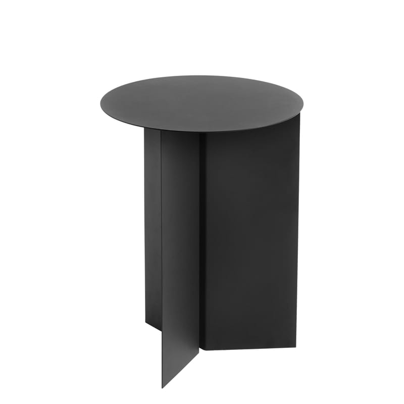 Product selections - Design Good Deals - Slit Metal End table metal black / Top - Ø 35 X H 47 cm - Hay - Black - Epoxy lacquered steel