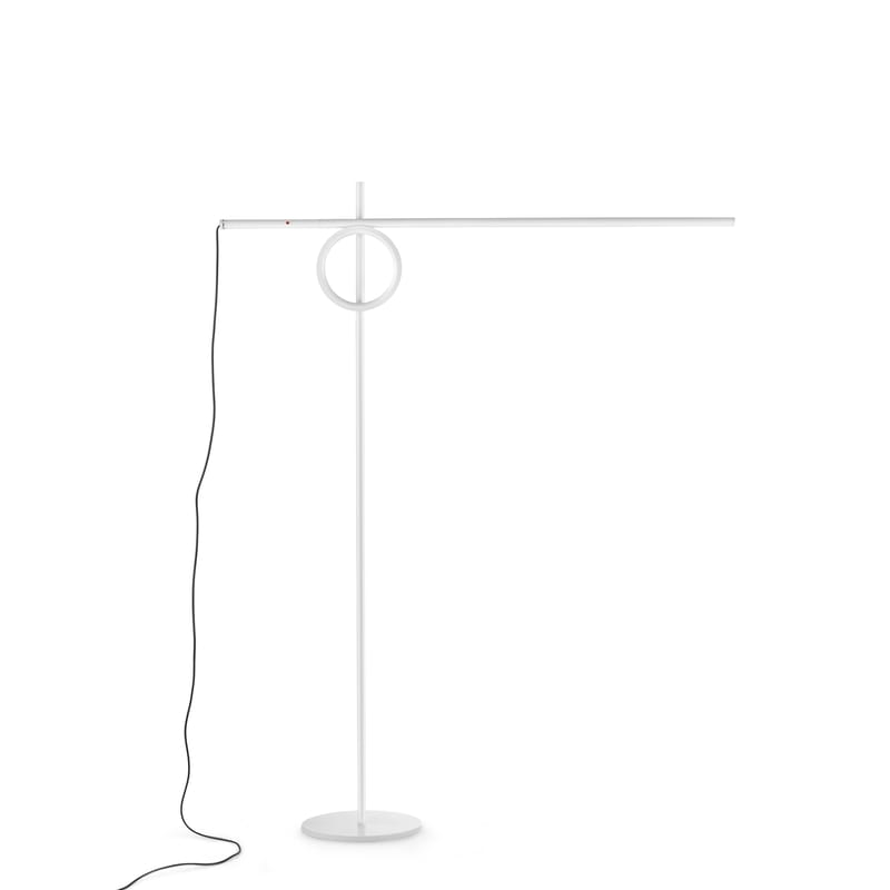 Luminaire - Lampadaires - Liseuse Tangent Medium LED métal blanc / Orientable - H 141 cm - Pallucco - Blanc - Aluminium