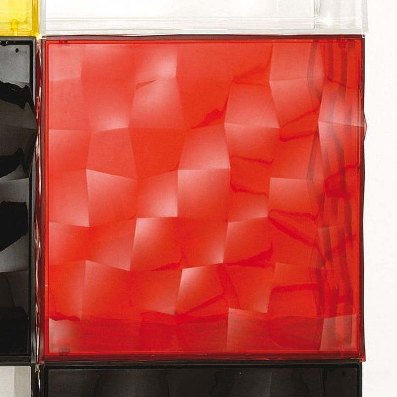 Mobilier - Tables basses - Rangement Optic plastique rouge / sans porte - Kartell - Rouge transparent - PMMA