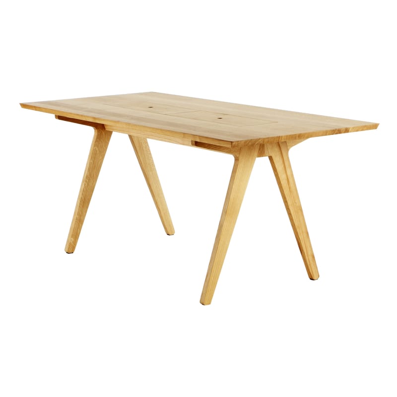 Maison et Objet - New archetyps - Remix Rectangular table blue red natural wood 8 persons L 180 cm - The Hansen Family - Oak - Solid oak