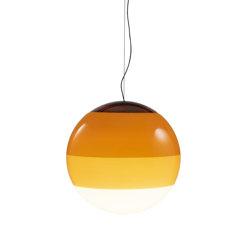 Luminaire - Suspensions - Suspension Dipping Light LED verre orange / Ø 40 cm - Marset - Ambre - Verre soufflé