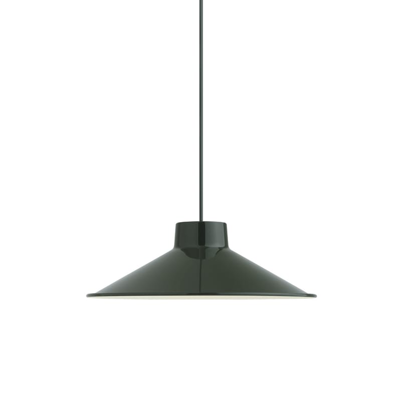 Luminaire - Suspensions - Suspension Top métal vert / Ø 36 x H 12 cm - Muuto - Vert foncé - Acier