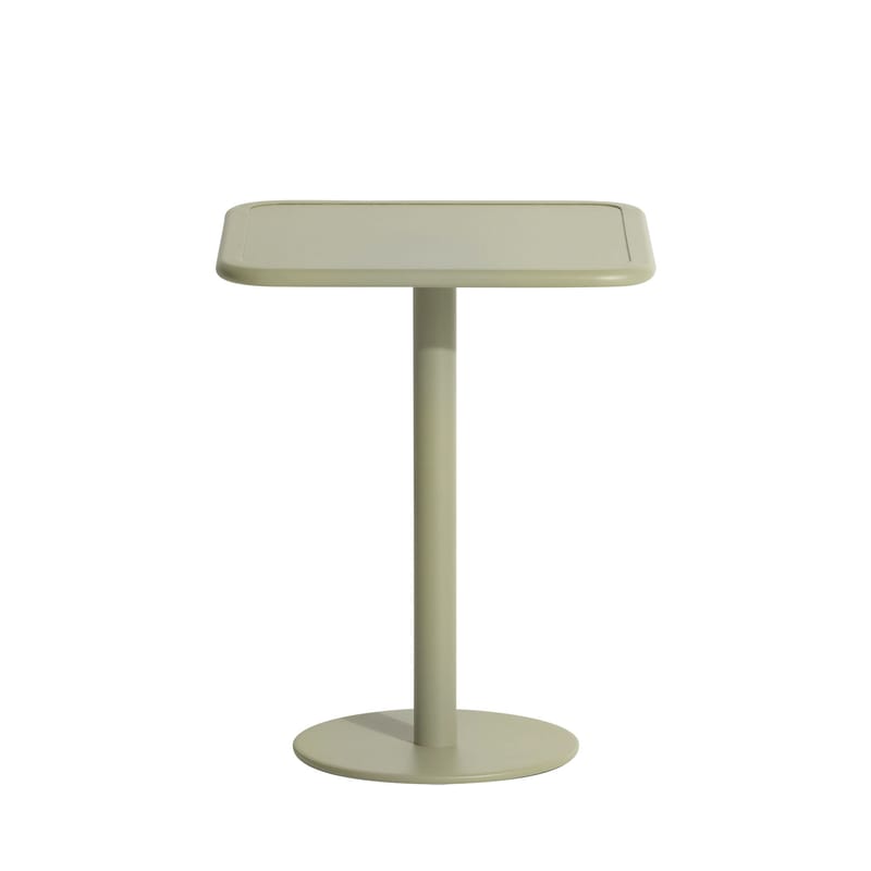 Jardin - Tables de jardin - Table carrée Week-End métal vert / Bistrot - Aluminium - 60 x 60 cm - Petite Friture - Vert Jade - Aluminium thermolaqué époxy