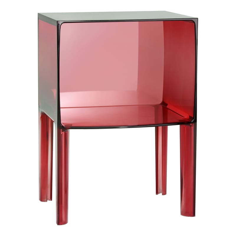 Mobilier - Tables de chevet - Table de chevet Small Ghost Buster plastique rouge / L 40 x H 57 cm - Philippe Starck 2010 - Kartell - Rouge - PMMA