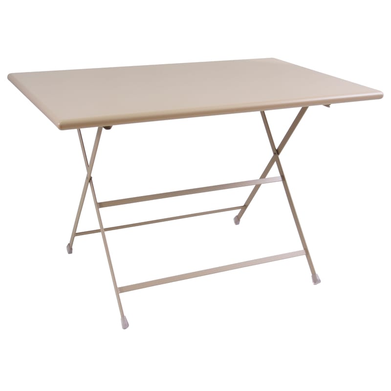 Jardin - Tables de jardin - Table pliante Arc en Ciel métal gris beige / 110 x 70 cm - Emu - Tourterelle - Acier verni