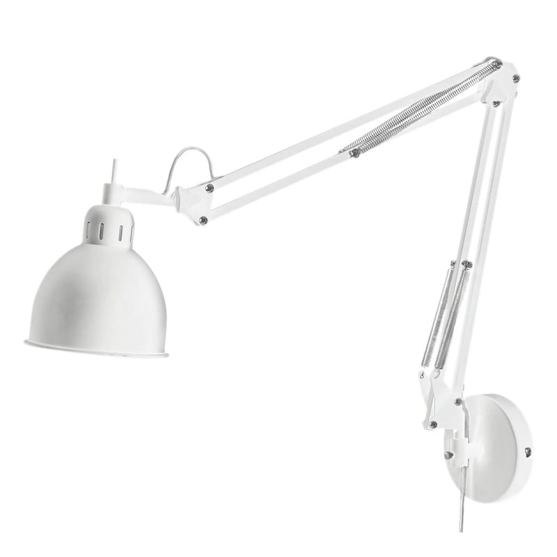 Lighting - Wall Lights - Job Wall light with plug metal white 2 articulated arms / L 78 cm - Frandsen - Matt white - Painted metal