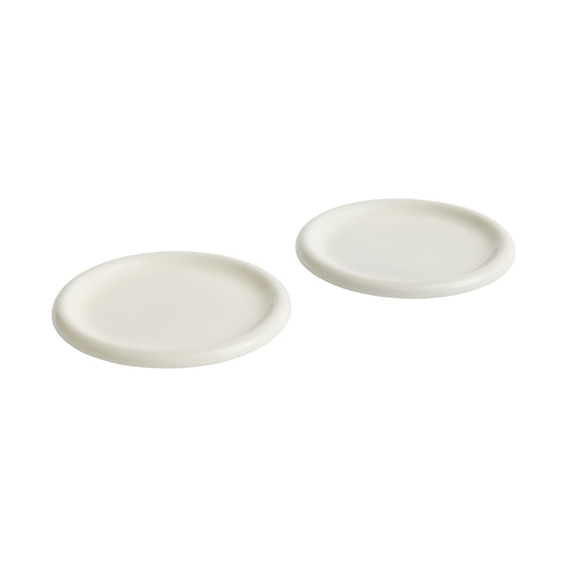 Table et cuisine - Assiettes - Assiette Barro céramique blanc / Ø 24 cm - Set de 2 - Hay - Blanc cassé - Grès