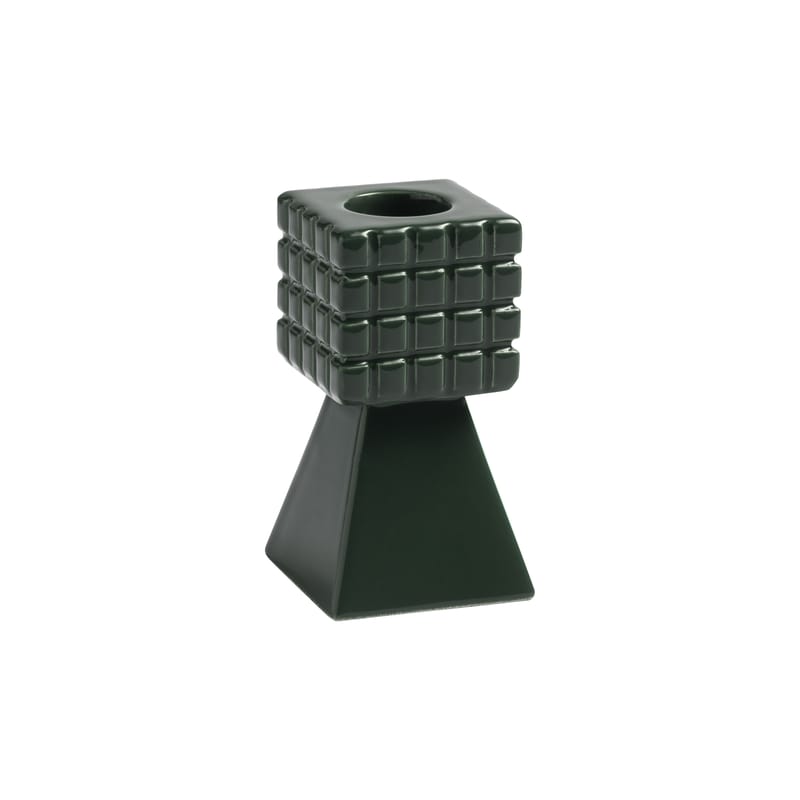 Décoration - Bougeoirs, photophores - Bougeoir Stack céramique vert / Ø 5 x H 8,5 cm - & klevering - Vert - Céramique