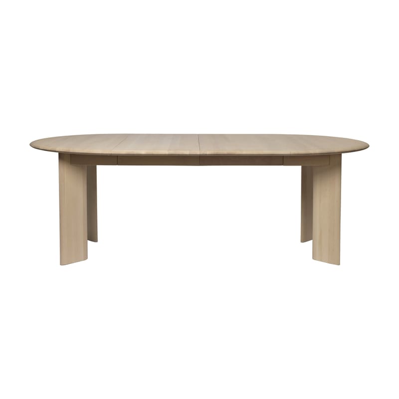 Mobilier - Tables - Table à rallonge Bevel bois naturel / 2 rallonges - Ø 117-217 x 117 cm - Ferm Living - 217 x 117 cm - Hêtre massif