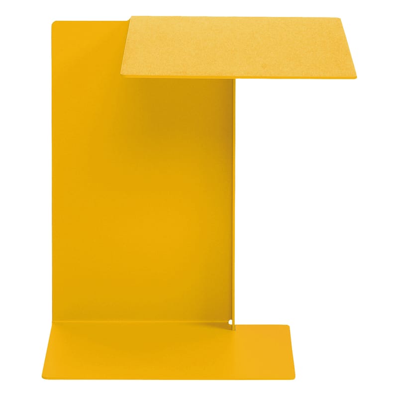 Mobilier - Tables basses - Table d\'appoint Diana B métal jaune / Plateau à droite - ClassiCon - Jaune miel - Acier inoxydable verni