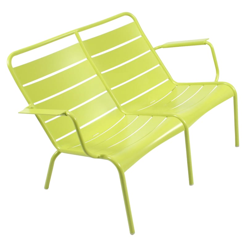 Life Style - Luxembourg Duo Bench with backrest metal green 2 seats - Fermob - Verbena - Aluminium