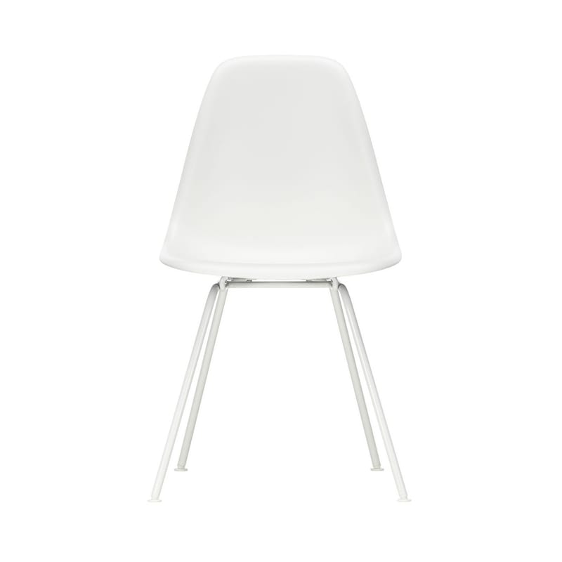 Mobilier - Chaises, fauteuils de salle à manger - Chaise DSX - Eames Plastic Side Chair plastique blanc / (1950) - Pieds blancs - Vitra - Blanc / Pieds blancs - Acier laqué époxy, Polypropylène