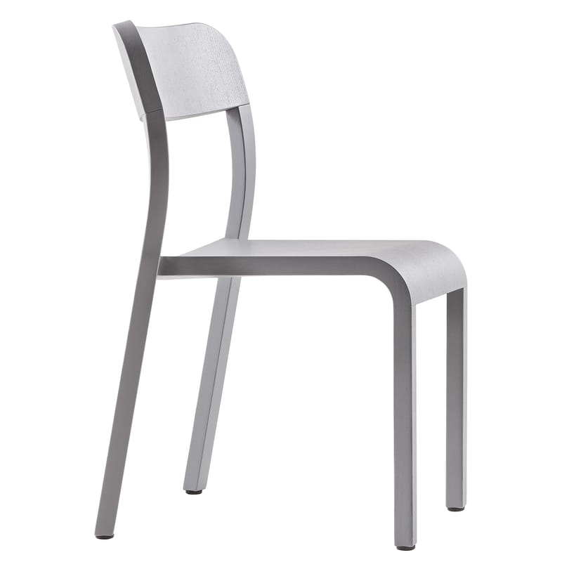 Mobilier - Chaises, fauteuils de salle à manger - Chaise empilable Blocco bois gris - Plank - Gris - Frêne teinté