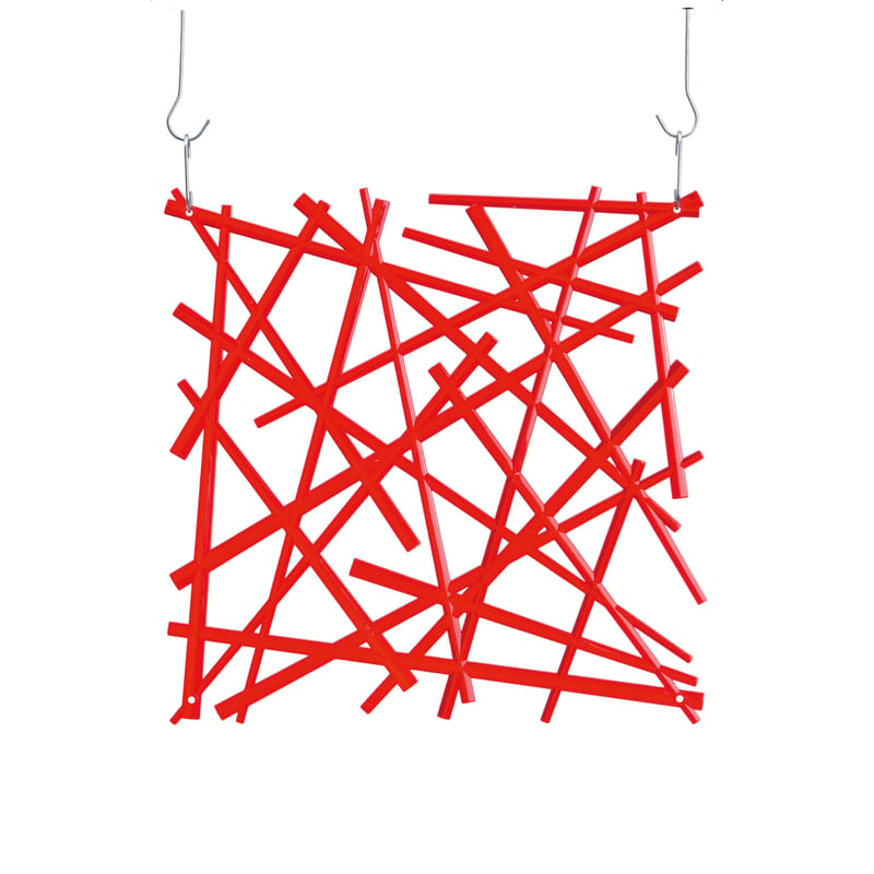 Mobilier - Paravents, séparations - Cloison Stixx plastique rouge / Set de 4 - Crochets inclus - Koziol - Rouge transparent - Polycarbonate