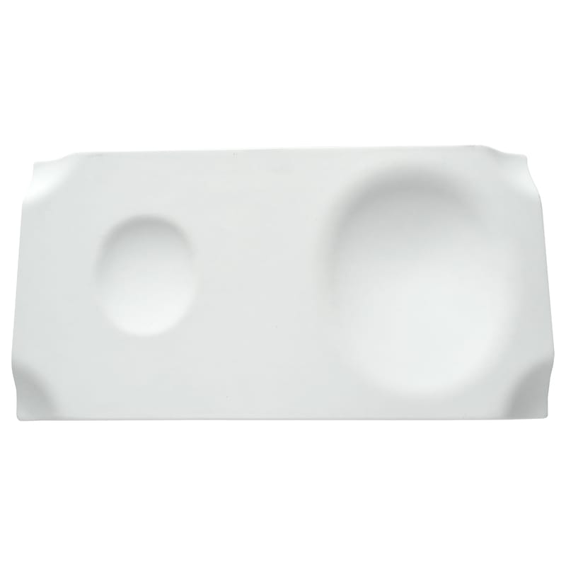 Table et cuisine - Plateaux et plats de service - Plateau Jo céramique blanc / Support 1 coupelle et 1 bol - 29 x 15 cm - cookplay - Blanc mat - Porcelaine mate