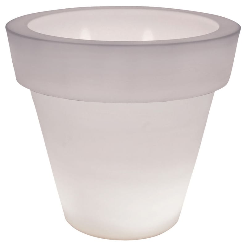 Mobilier - Mobilier lumineux - Pot de fleurs lumineux Vas-One Light plastique blanc / Ø 130 x H 120 cm - 830 litres - Serralunga - Blanc translucide - Polyéthylène
