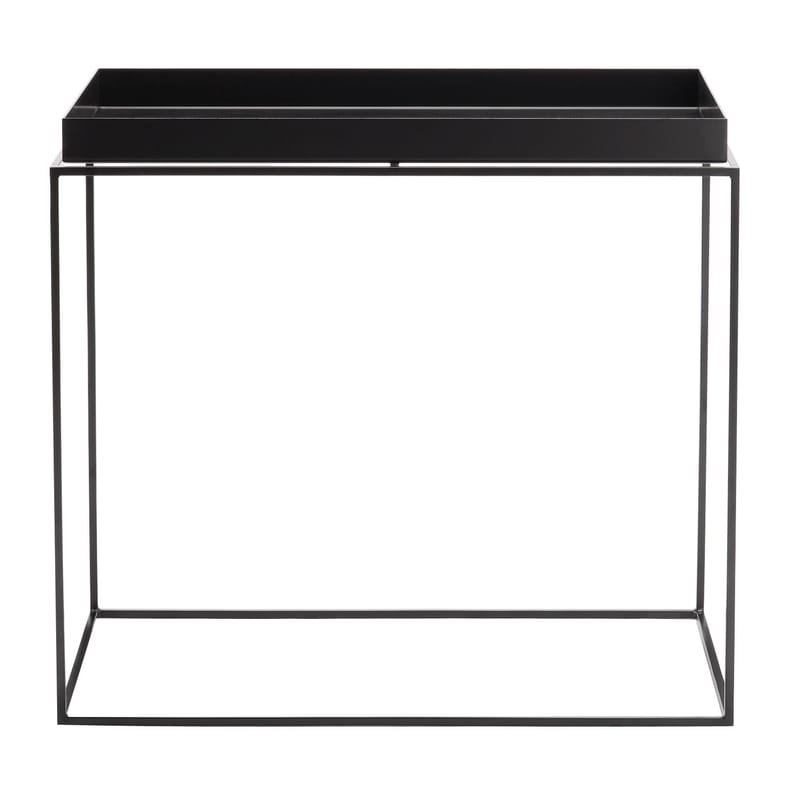 Mobilier - Tables basses - Table basse Tray métal noir / H 50 cm - 60 x 40 cm / Rectangulaire - Hay - Noir - Acier laqué