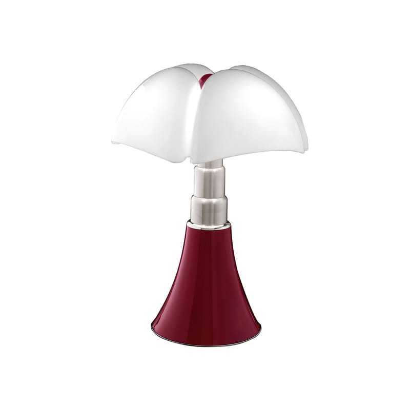 Lighting - Table Lamps - Pipistrello Table lamp metal plastic material red H 66 to 86 cm - Martinelli Luce - Red porpora - Galvanized steel, Lacquered aluminium, Opal methacrylate