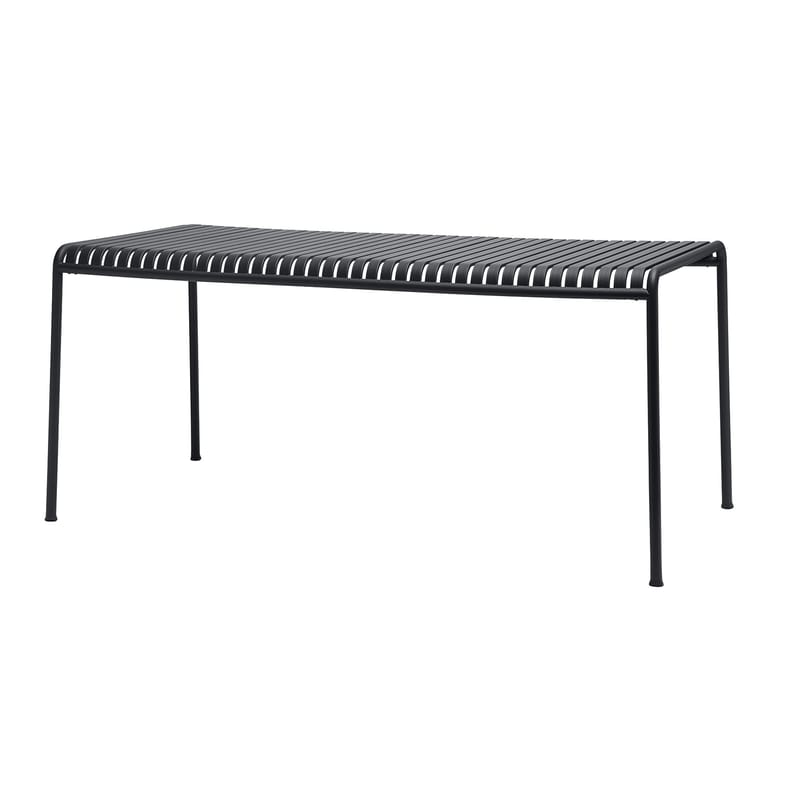 Jardin - Tables de jardin - Table rectangulaire Palissade métal gris noir / 170 x 90 cm cm - Bouroullec, 2016 - Hay - Anthracite - Acier électro-galvanisé, Peinture époxy