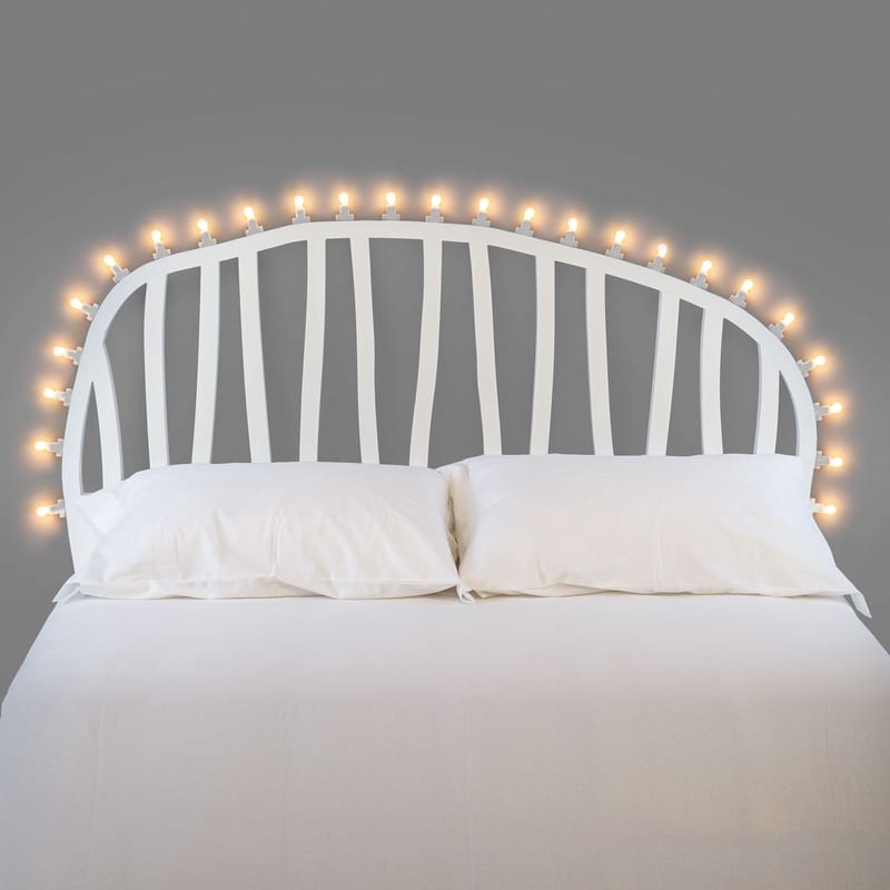 Mobilier - Lits - Tête de lit Luminaire bois blanc / L 170 cm - Ampoules incluses - Seletti - Blanc - MDF peint