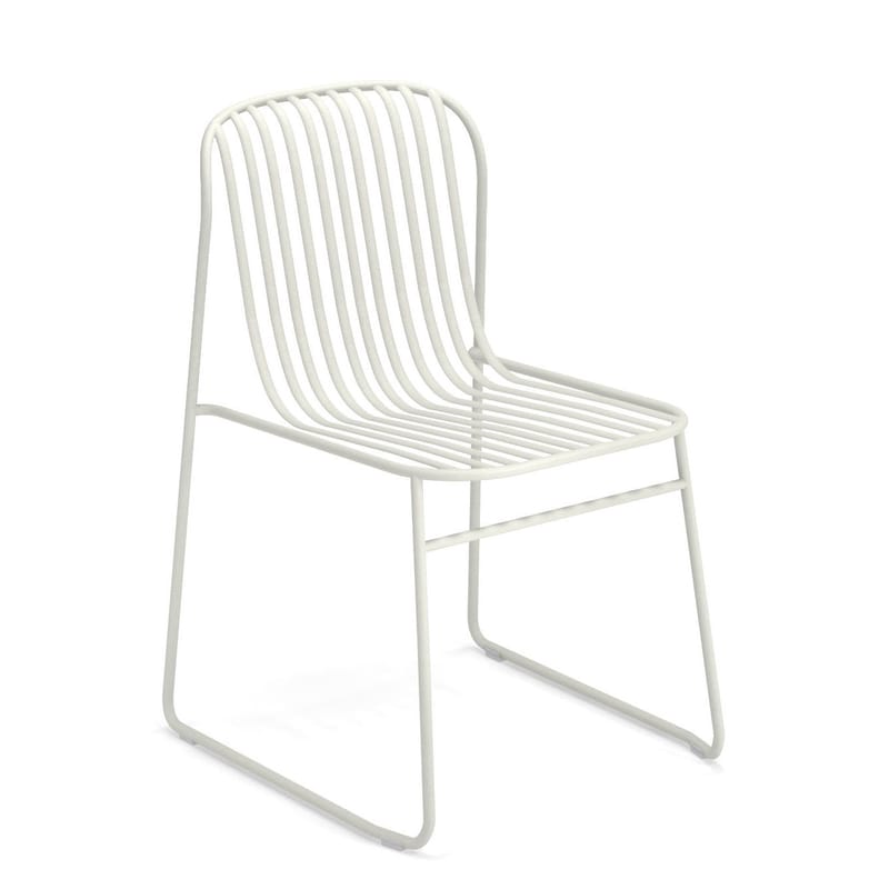 Mobilier - Chaises, fauteuils de salle à manger - Chaise empilable Riviera métal blanc - Emu - Blanc - Acier verni