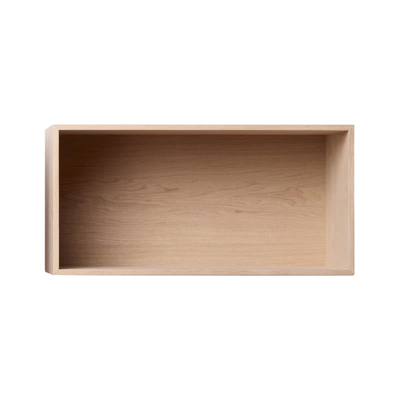 Mobilier - Etagères & bibliothèques - Etagère Mini Stacked bois naturel / Large rectangulaire 49x24 cm / Avec fond - Muuto - Chêne - MDF placage chêne