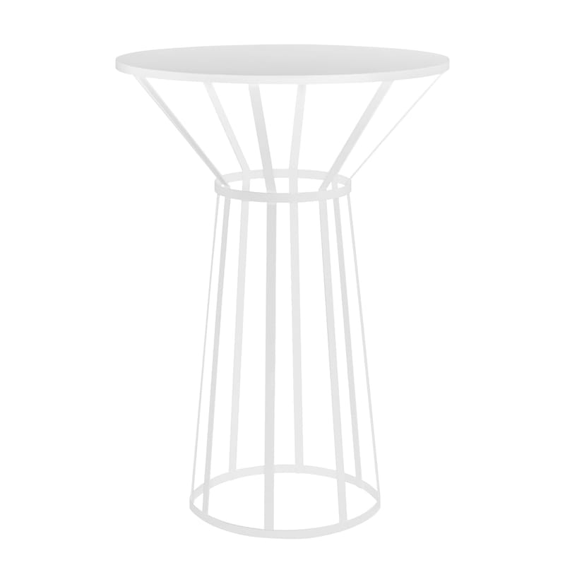 Mobilier - Tables basses - Guéridon Hollo métal blanc / Ø 50 x H 73 cm - Petite Friture - Blanc - Acier laqué