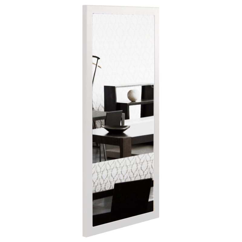 Mobilier - Miroirs - Miroir mural Little Frame métal blanc miroir / 60 x 120 cm - Zeus - Blanc demi-opaque - Tôle d’acier naturelle