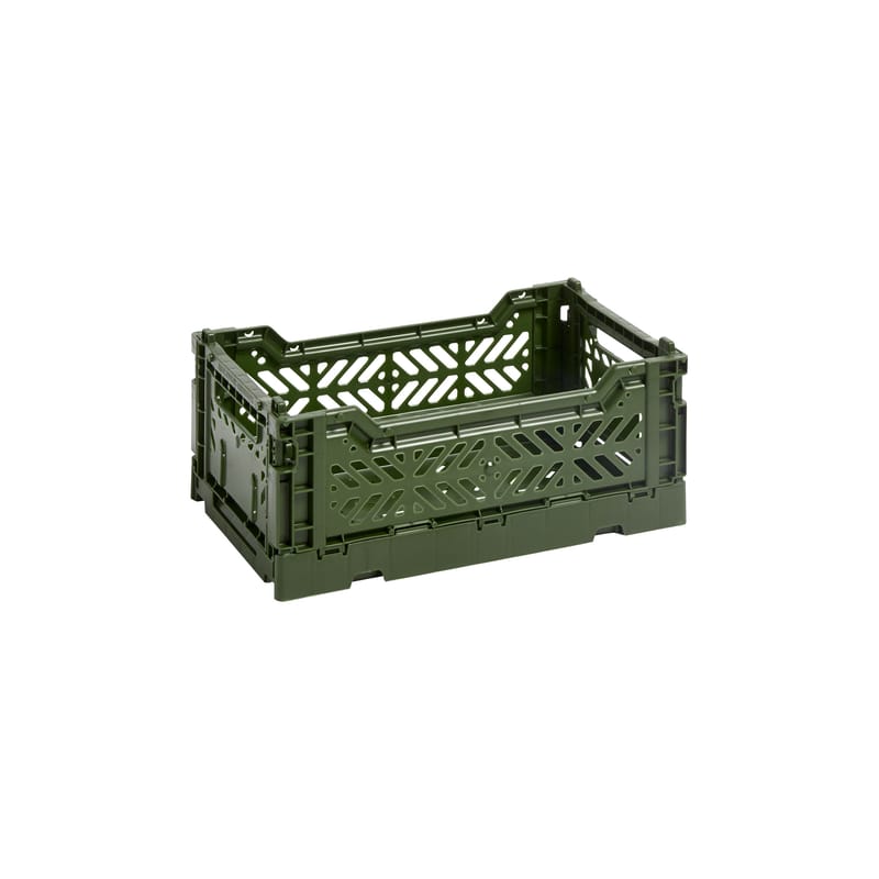 Décoration - Pour les enfants - Panier Colour Crate plastique vert Small / 26 x 17 cm - Hay - Kaki - Polypropylène