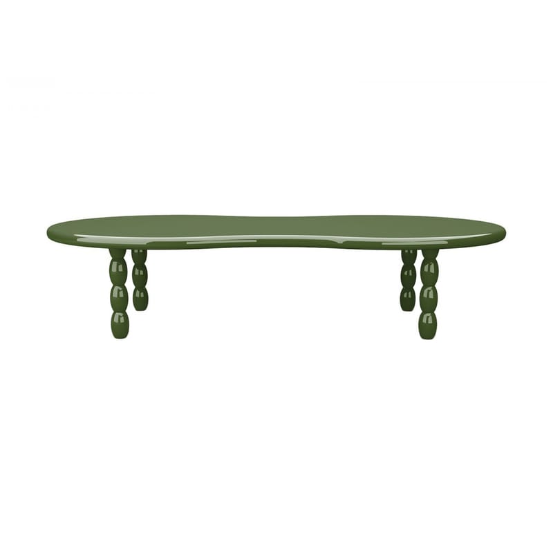 Mobilier - Tables basses - Table basse Marlo  vert / Fibre de verre - 160 x 65 x H 34 cm - POPUS EDITIONS - Vert - Fibre de verre laquée