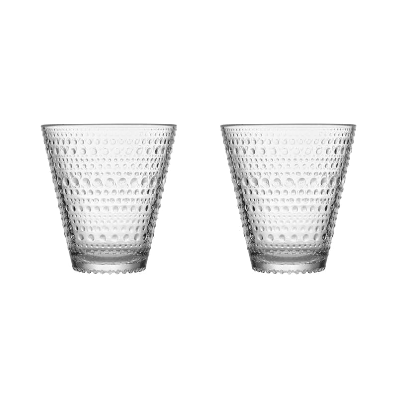 Table et cuisine - Verres  - Verre Kastehelmi verre transparent / 30 cl - Set de 2 / Oiva Toikka, 1964 - Iittala - Transparent - Verre pressé