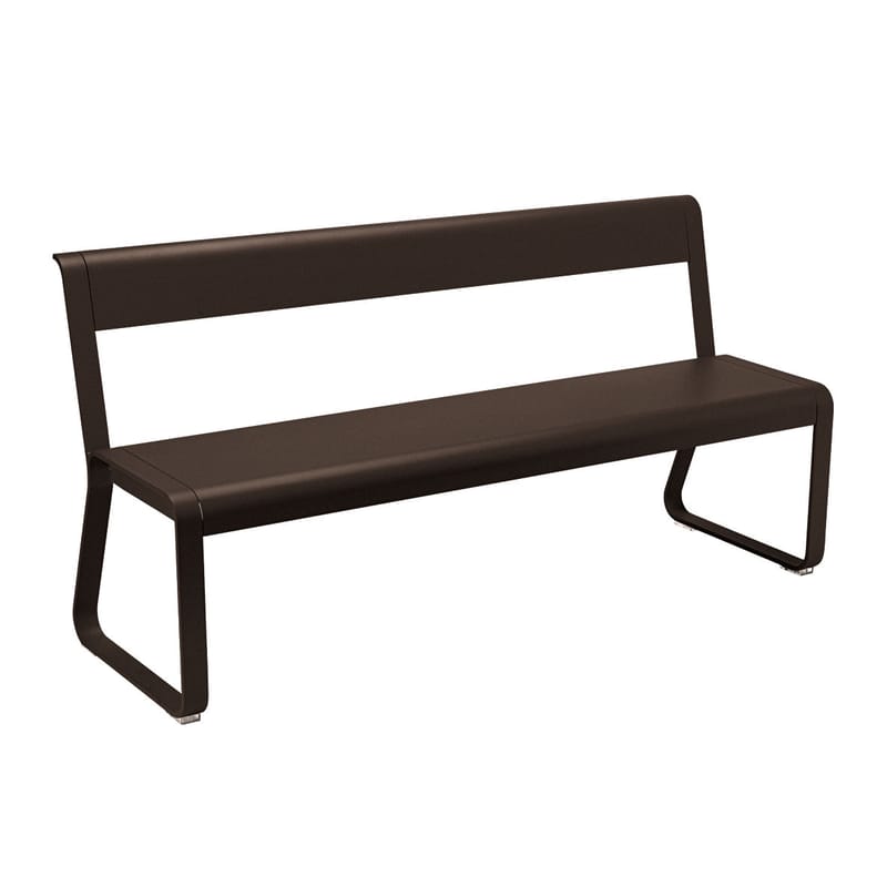 Furniture - Benches - Bellevie Bench with backrest metal brown L 161 cm / 4 persons - Fermob - Rust - Aluminium, Steel