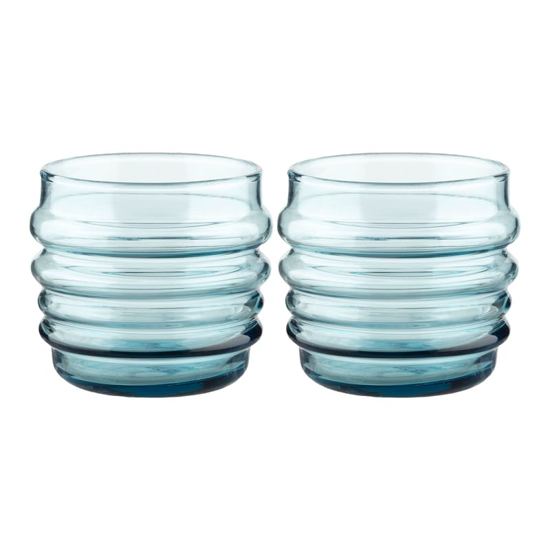Tableware - Wine Glasses & Glassware - Sukat Makkaralla Glass glass blue / Set of 2 - Hand-blown glass - Marimekko - Aqua blue - Mouth blown glass