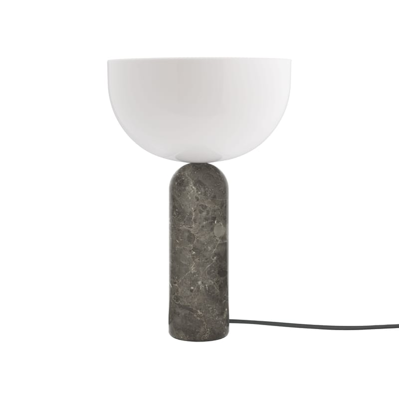 Luminaire - Lampes de table - Lampe de table Kizu Large pierre gris / Base marbre - H 45 cm - NEW WORKS - Marbre gris - Acrylique, Marbre
