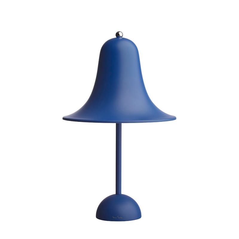 Décoration - Pour les enfants - Lampe de table Pantop métal bleu / Ø 23 cm - Verner Panton (1980) - Verpan - Bleu classique mat - Métal peint