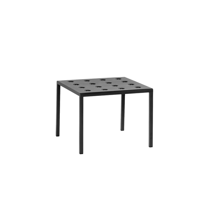 Mobilier - Tables basses - Table basse Balcony métal noir / 50 x 51,5 cmx H 39 cm - Bouroullec, 2022 - Hay - Anthracite - Acier peinture poudre