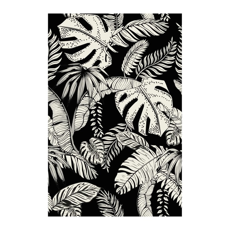 Décoration - Tapis - Tapis Botany plastique blanc noir / 198 x 139 cm - Vinyle - Beaumont - Noir & Blanc - Vinyle